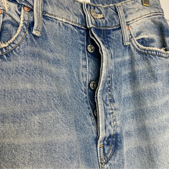 Mother The Huffy Skimp Ripped High Waist Straight Leg Jeans - Picture 3 of 11